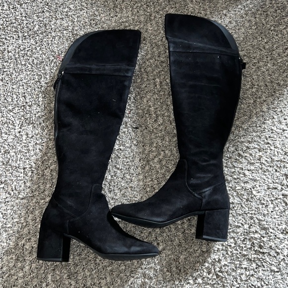 COLE HAAN RAINA BLACK SUEDE OVER THE KNEE LONG BOOTS SIZE 11 Brand New - Picture 1 of 7